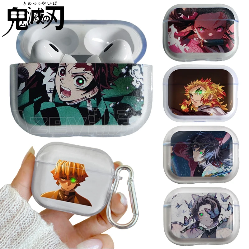 Coques de protection transparentes Demon Slayer pour Airpods 4 3 2 1, étui pour écouteurs Airpods Pro3 Pro2, étui de protection pour casque