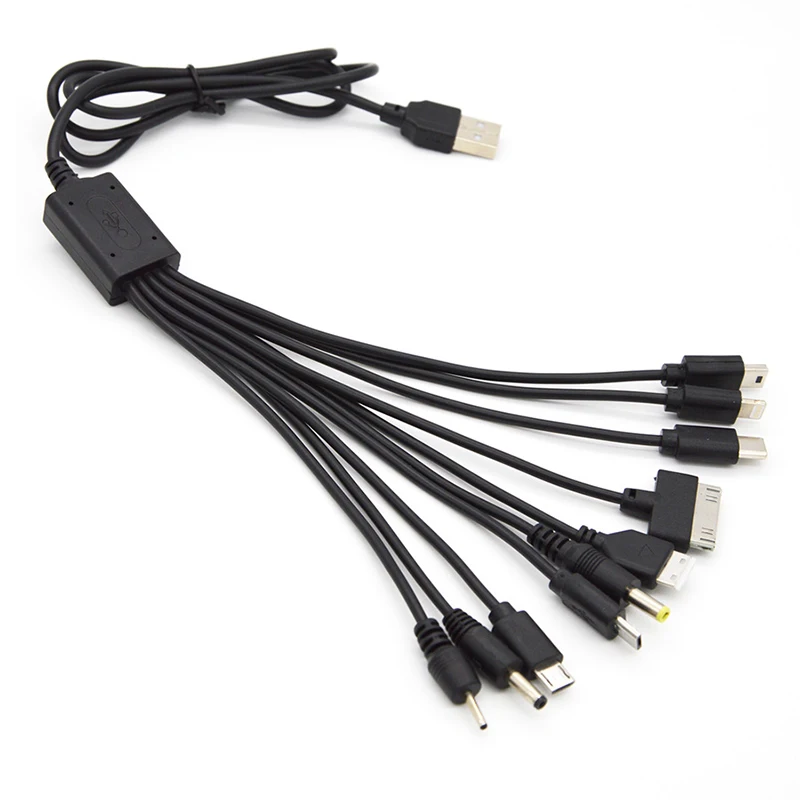 10 in 1 Universal USB Cable Multi Charging Cable Compatible with Multiple Cell Phone Blutooth Earphone Speaker MP3 Player & More