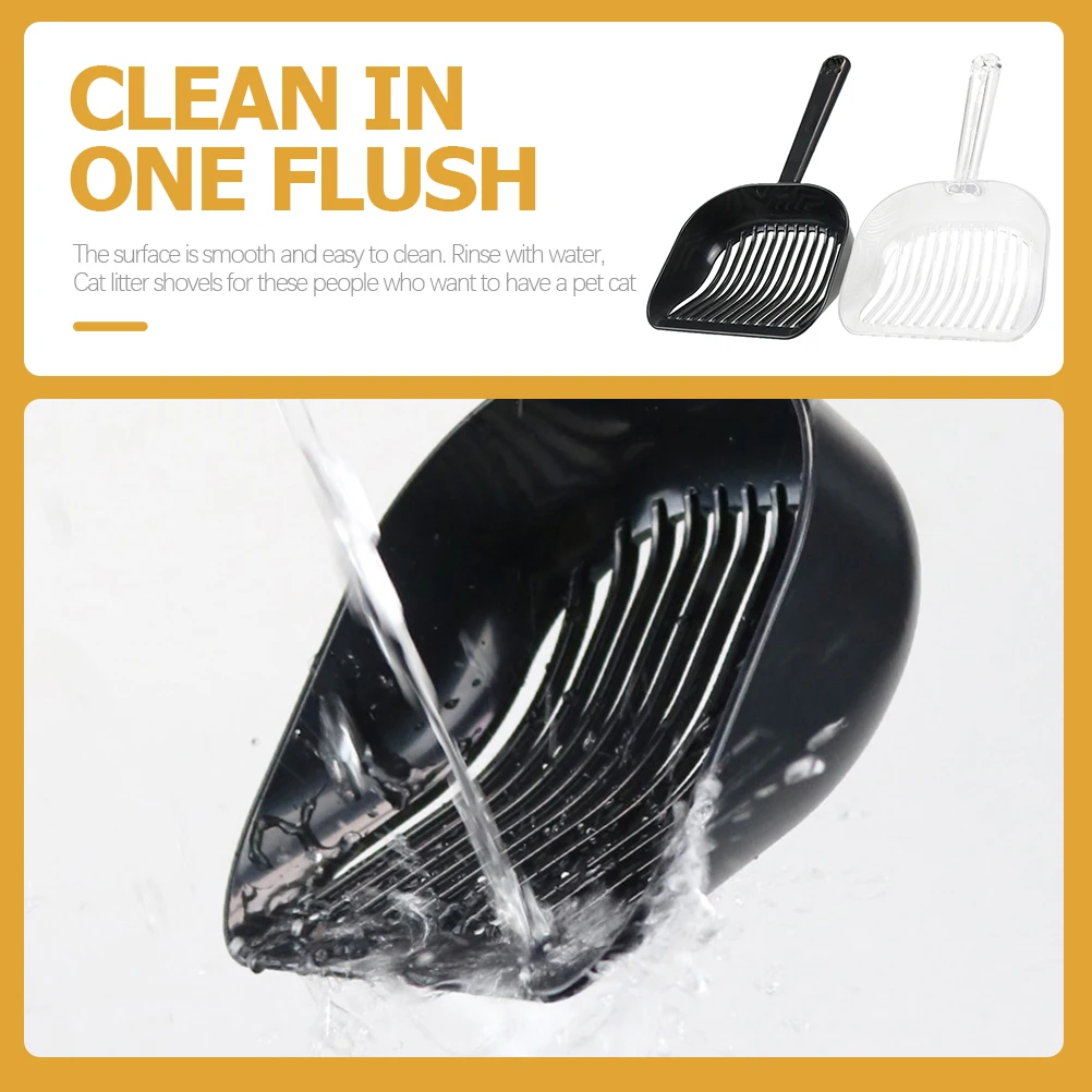 

2pcs Ergonomic Cat Scoopers Strong Plastic Shovels For Litter Box Poop Scoop Cleaning Tool Non-Slip Grip Light Weight Pet