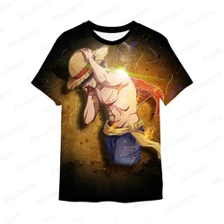 T-shirt Monkey D Luffy Hip Hop para homens, roupa One Piece Roronoa Zoro, Trend Tops, roupas de alta qualidade, Y2k, 5XL, verão, 2024