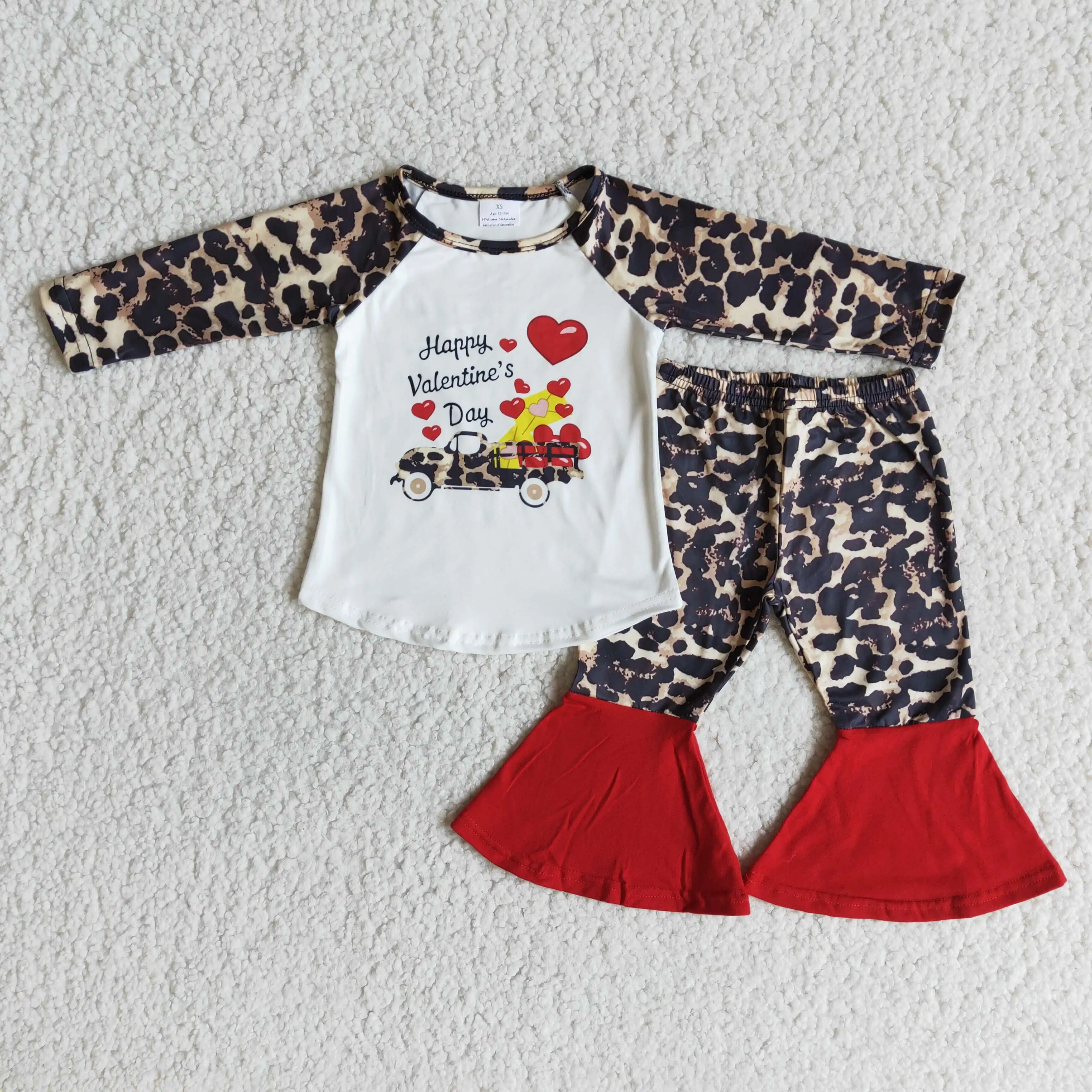 Kids Valentine\'s Day Clothes Long Sleeve Top With Pants Set And Dress Baby Girls Boutique Outfits