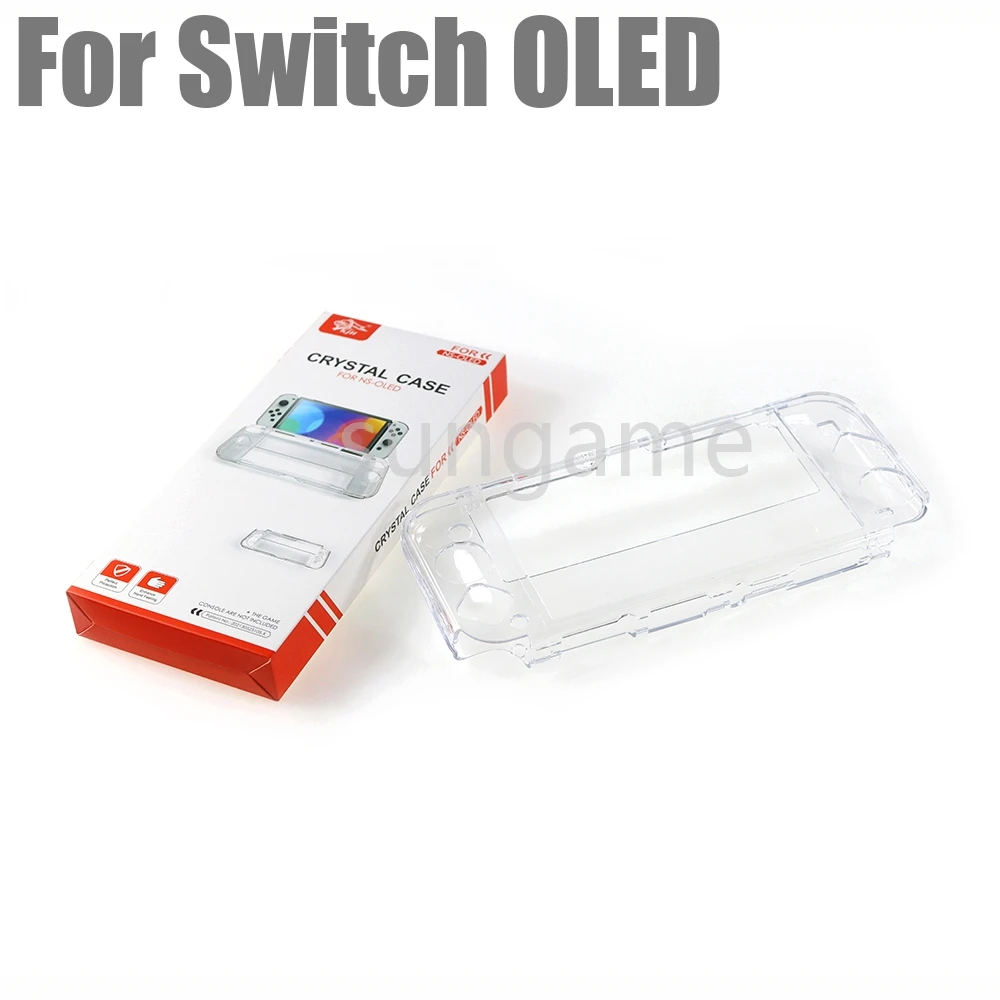 10sets Crystal Protect Shell Compatible For Nintendo Switch OLED Transparent Hard Case Cover Console Accessories