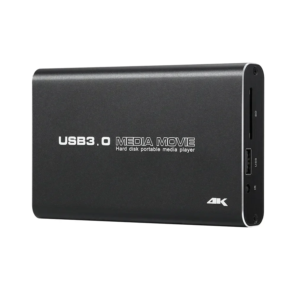 휴대용 멀티미디어 미디어 플레이어 S01, HD 1080P 4K 지지대, 2.5 인치 SATA USB HDD SD 카드, MKV H.264 HDMI 호환 AV Spdif 출력