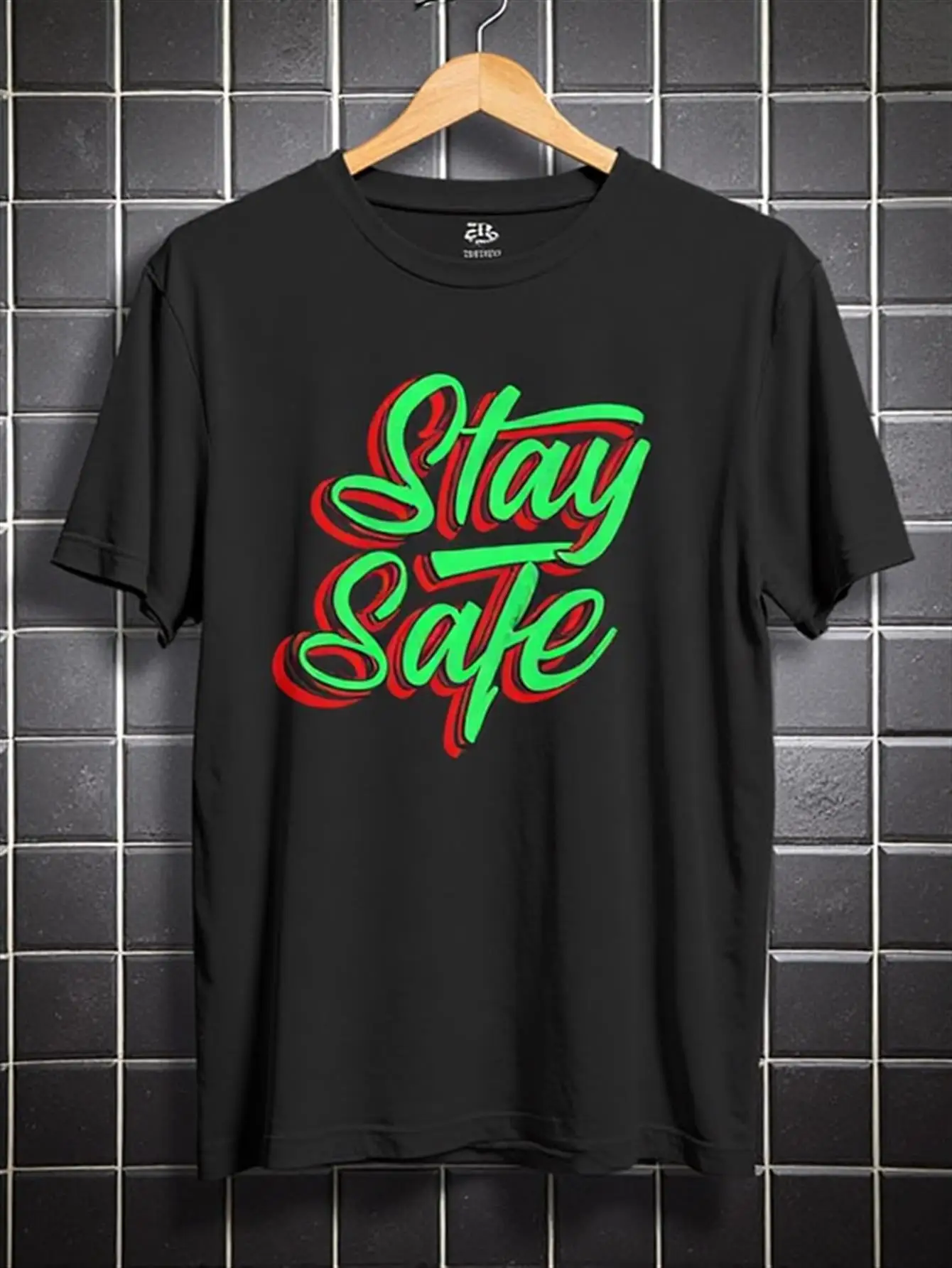 

Men's Neon Green and Red Safety-Themed Printed T-Shirt, 100% Pure Cotton, Soft and Casual, Round Neck, Short Sleeves, Machine Washable, Halloween Outfit with Glowing Neon Letters, Ideal Gift for Everyday Wear, Black with Fluorescent Green