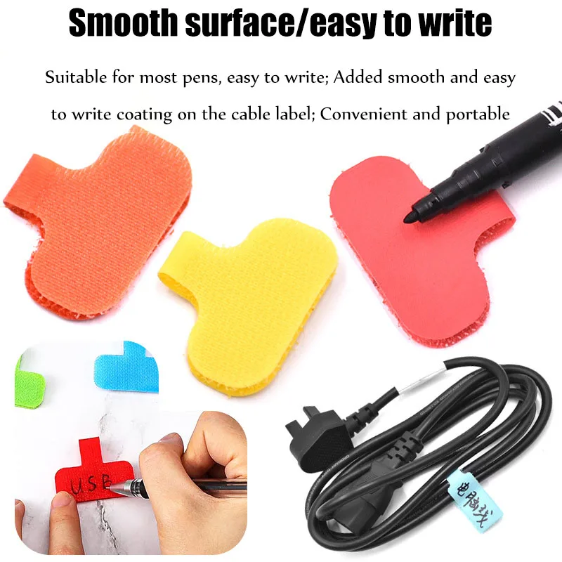 24pcs Round Square Cable Label Veliger Writable Color Cable Label Sticker Self Adhesive Writable Cable Classification Binding