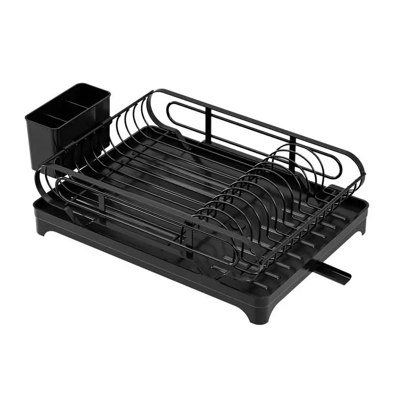 

Kitchen Dish Drying Rack Dry Rack For Dishes With Drainboard And Cutlery Holder Space-Saving Organizer Shelf For Sink Commercial