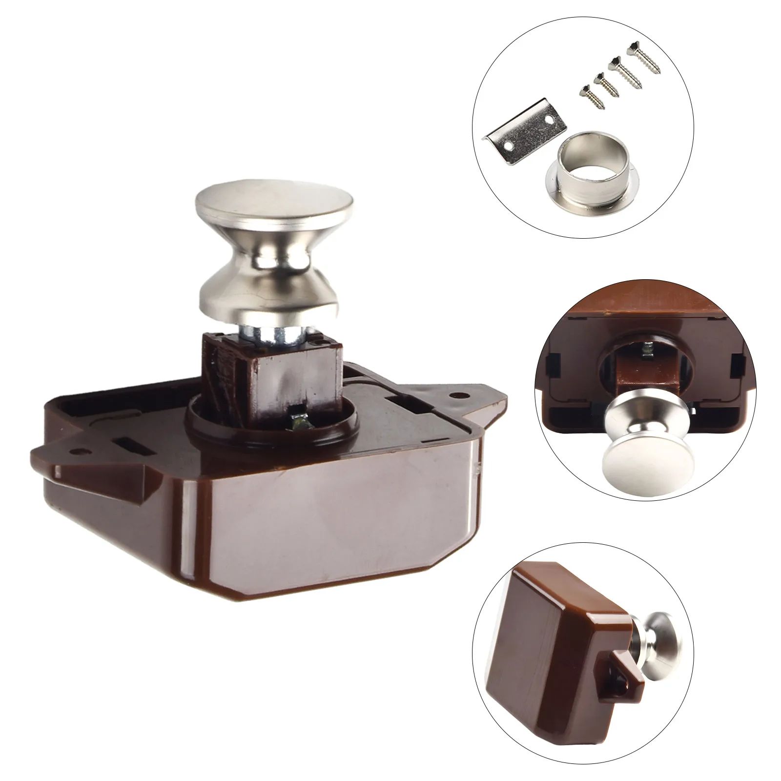 ABS Caravan Lock Button zinco Latch Yacht pezzi di ricambio accessori per serratura auto marrone ABS Caravan Lock Button