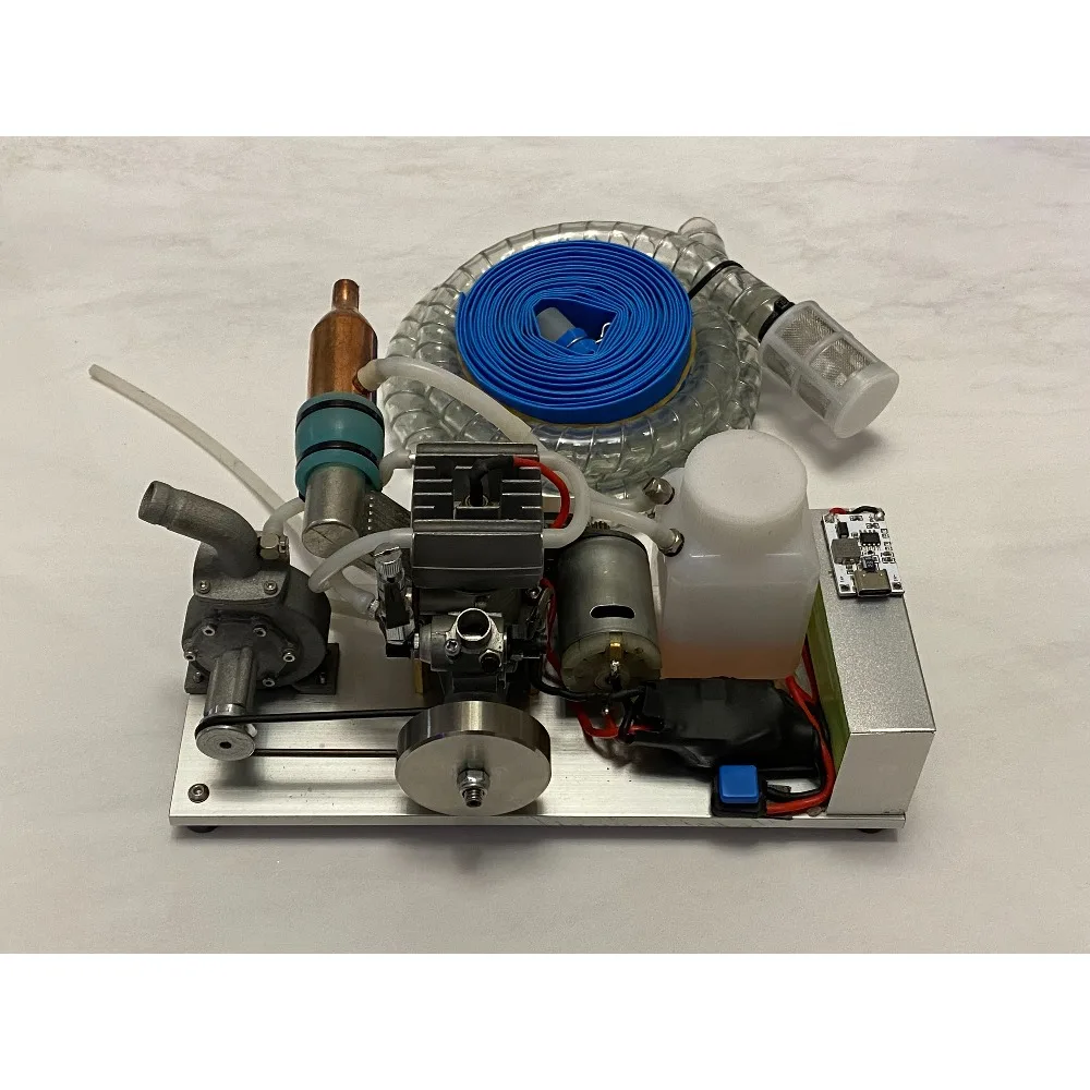 Methanol Engine Water-cooled System with Water Pump DIY Miniature Metal RC Boat Model Engine Finished Engine Kit