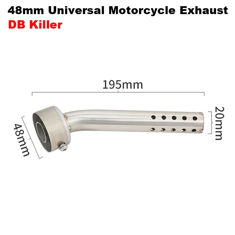 Insert Baffle End Pressure Purpose Dual Regulator Core Escape Pipe Silencer Universal 48mm Motorcycle Exhaust Muffler DB Killer