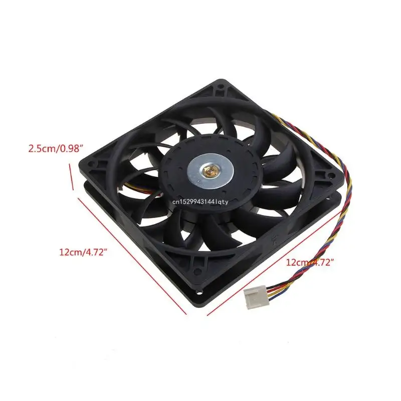 FFB1212SH CPU Cooling Fan 12x12x2.5cm 4 Pin 4 Wire PWM Automatic Temperature Control Server Cooler with Ball Bearing Dropship