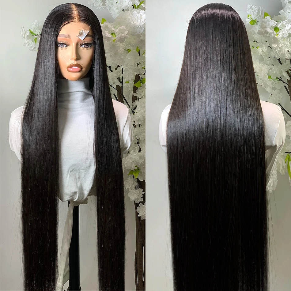 Rosabeauty 250 Density Bone Straight 13x6 HD Lace Frontal Human Hair Wigs Brazilian 30 32 40 Inch 13x4 Lace Front Wigs For Women