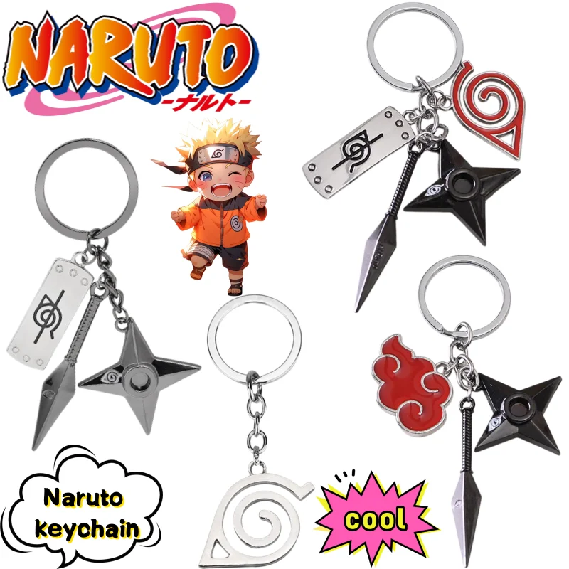 

Naruto Uchiha Itachi Keychain Creative Animation Peripheral Cool Metal Hanging Buckle Men's and Women's School Bag Decoration