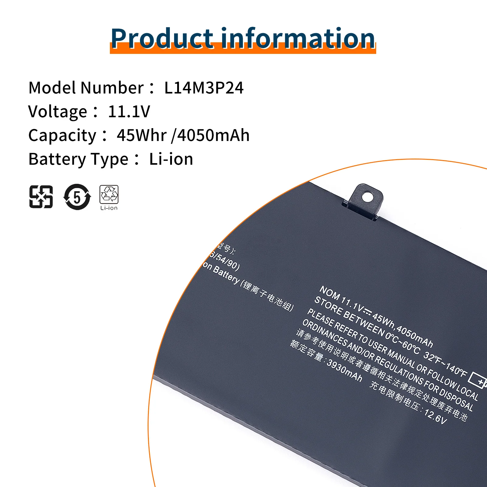 Imagem -05 - Bateria do Portátil para Lenovo Ideapad Lenovo Ideapad 70015isk151sk 17isk Legião R720 Y520-15ikba 15 Ikm 15 L14m3p24 L16s3p24