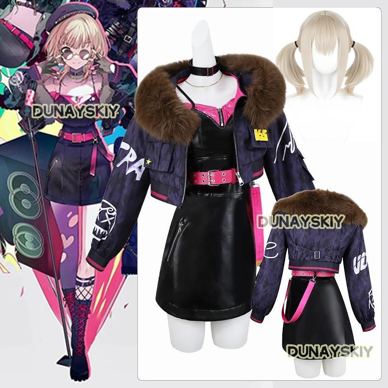 ULTRA C Azusawa Kohane Cosplay Costumes Anime PSCSF Role-play Uniforms Short Locomotive Jacket Wig Set Halloween Party Clothing