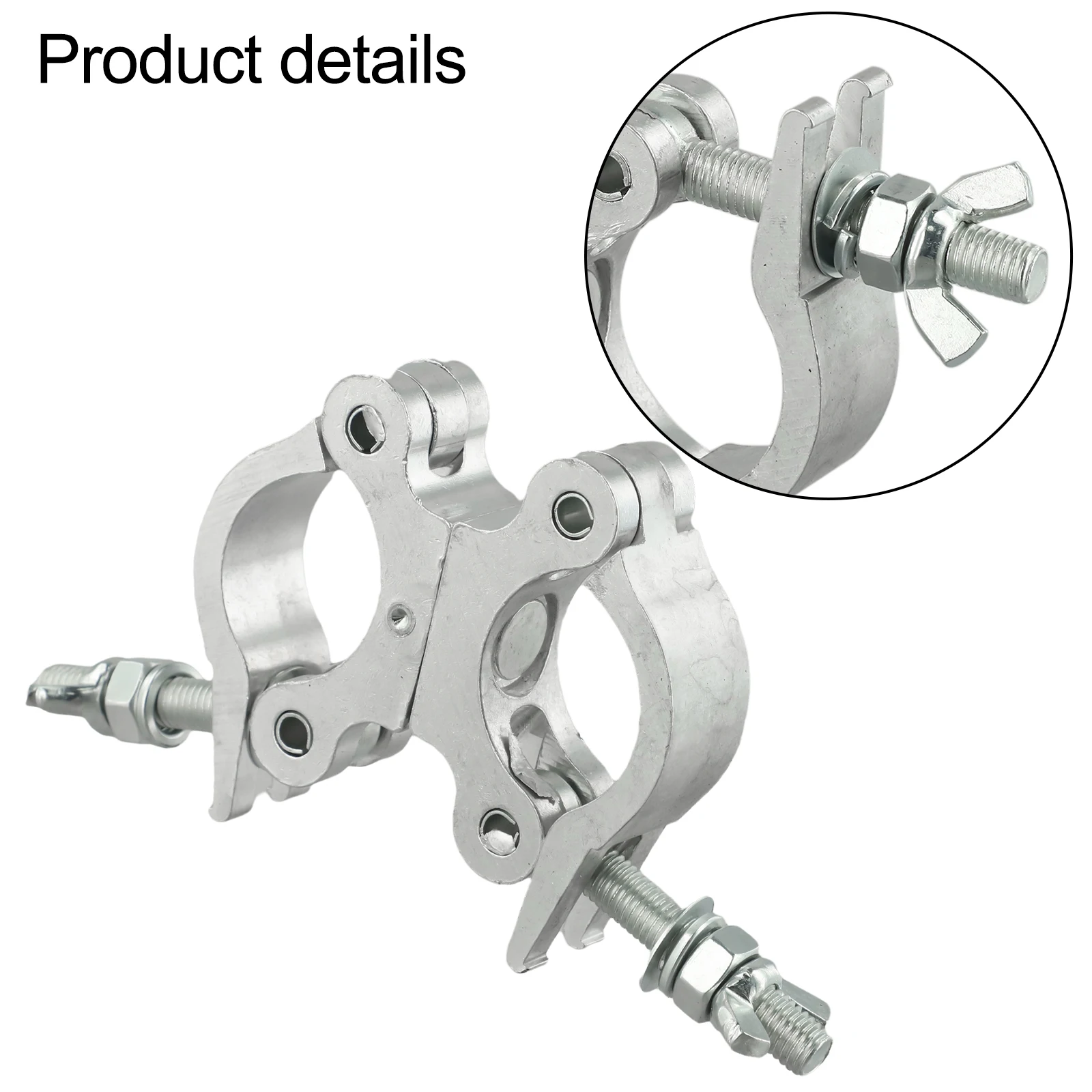 Aluminum Stage Beam Light Hook 30mm Double Ring Clamp for Secure Mounting of Moving Head Beam Lights and LED Spotlights