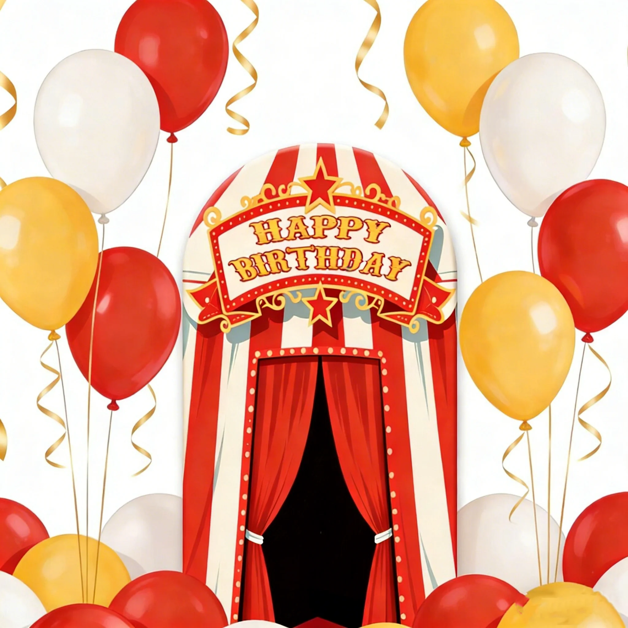 Tente de cirque de carnaval double face personnalisée LS, toile de fond décorative pour fête d'anniversaire sur le thème des animaux, baby shower, arche Chiara, décoration de fond photo
