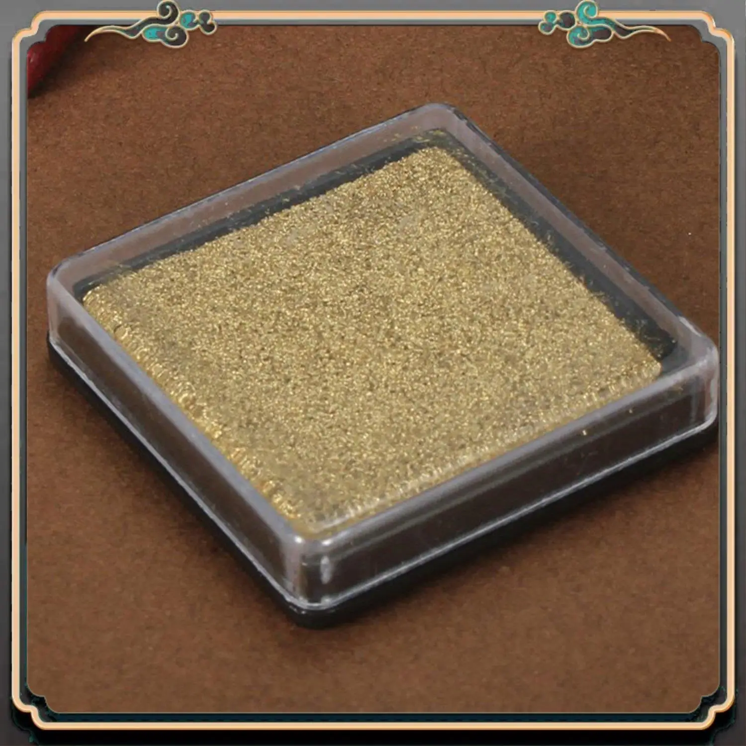 ASMA-2Pcs Ink Pad Stamp Pad For Wedding Letter Document, Golden & Silver