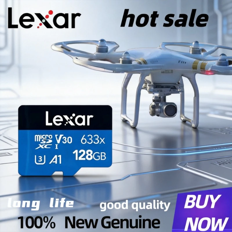 Lexar Class 10 A1 100% Original Memory Card 256GB 128GB 64GB SDXC V30 U3 32GB SDHC V10 U1 633x Micro SD Card Flash Microsd