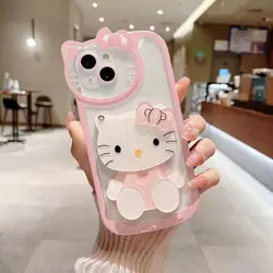 Custodia per telefono Sanrio Hello Kitty Kawaii Cartoon per iPhone 15 14 13 12 11 Pro Max 7 8 Plus XR XS MAX Y2K Cover posteriore carina per ragazza rosa