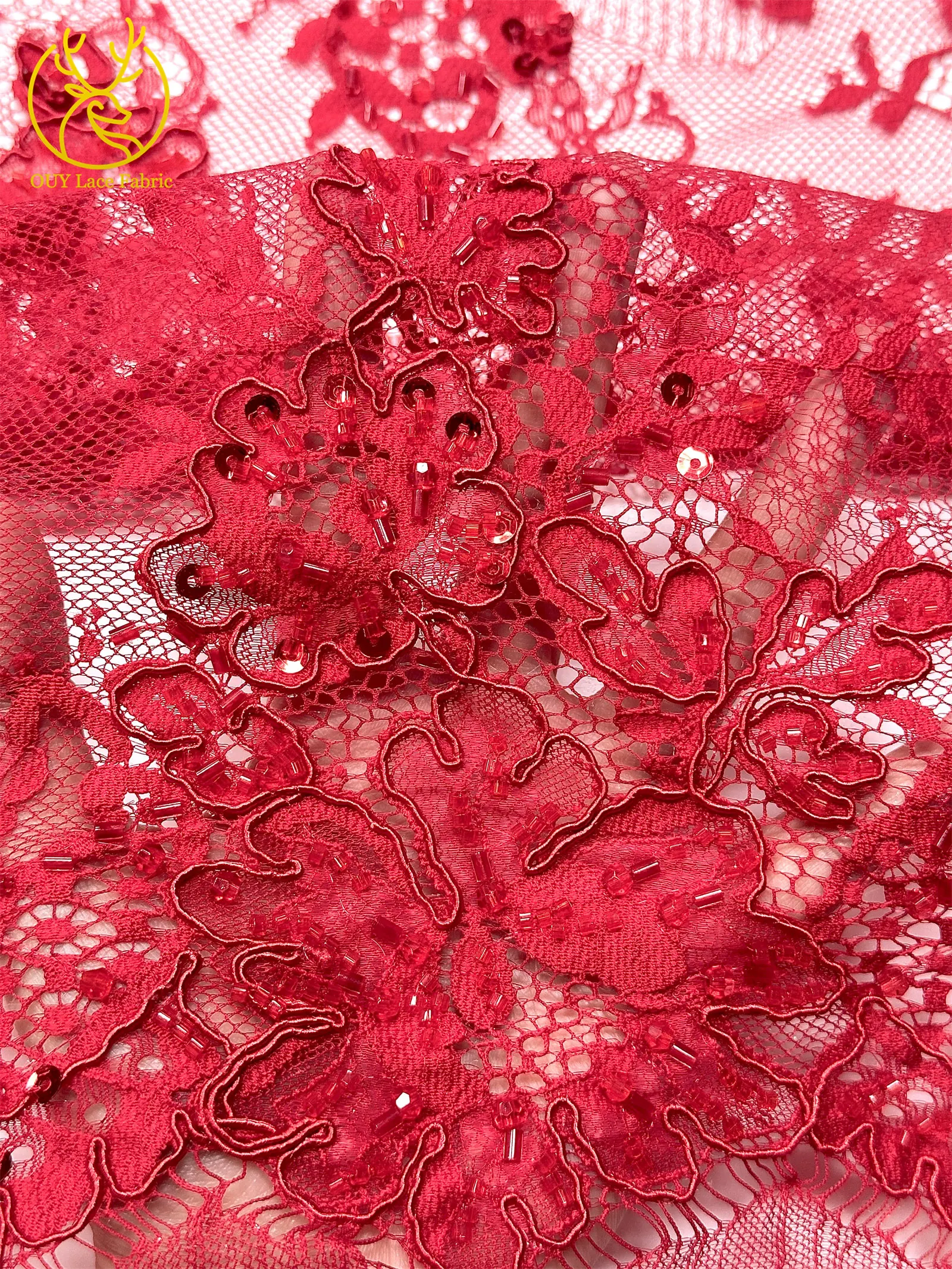 2026 Schwarzer Afrikanischer Perlen-Pailletten-Tüll-Spitzenstoff, Hochwertig und Luxuriös für Damen-Hochzeiten, DIY-Näharbeiten, Kleiderverzierung, 3 Meter – Detail 7