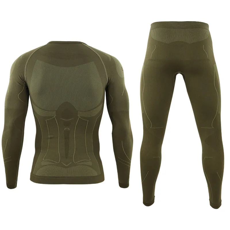 Oulylan mallas de entrenamiento de culturismo para hombre, conjunto de ropa interior térmica de esquí deportivo, traje de compresión para gimnasio,