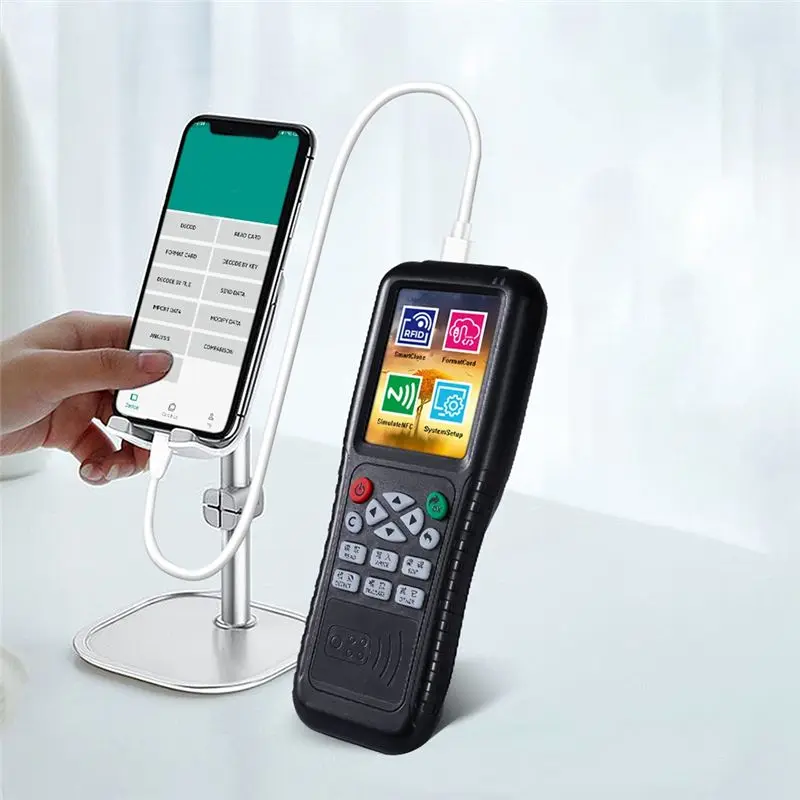 X100 Smart RFID Badge Clone Copier Replicator 13.56Mhz Encryption Decoding Reader 125Khz Card Writer Programmer with 20 Keys