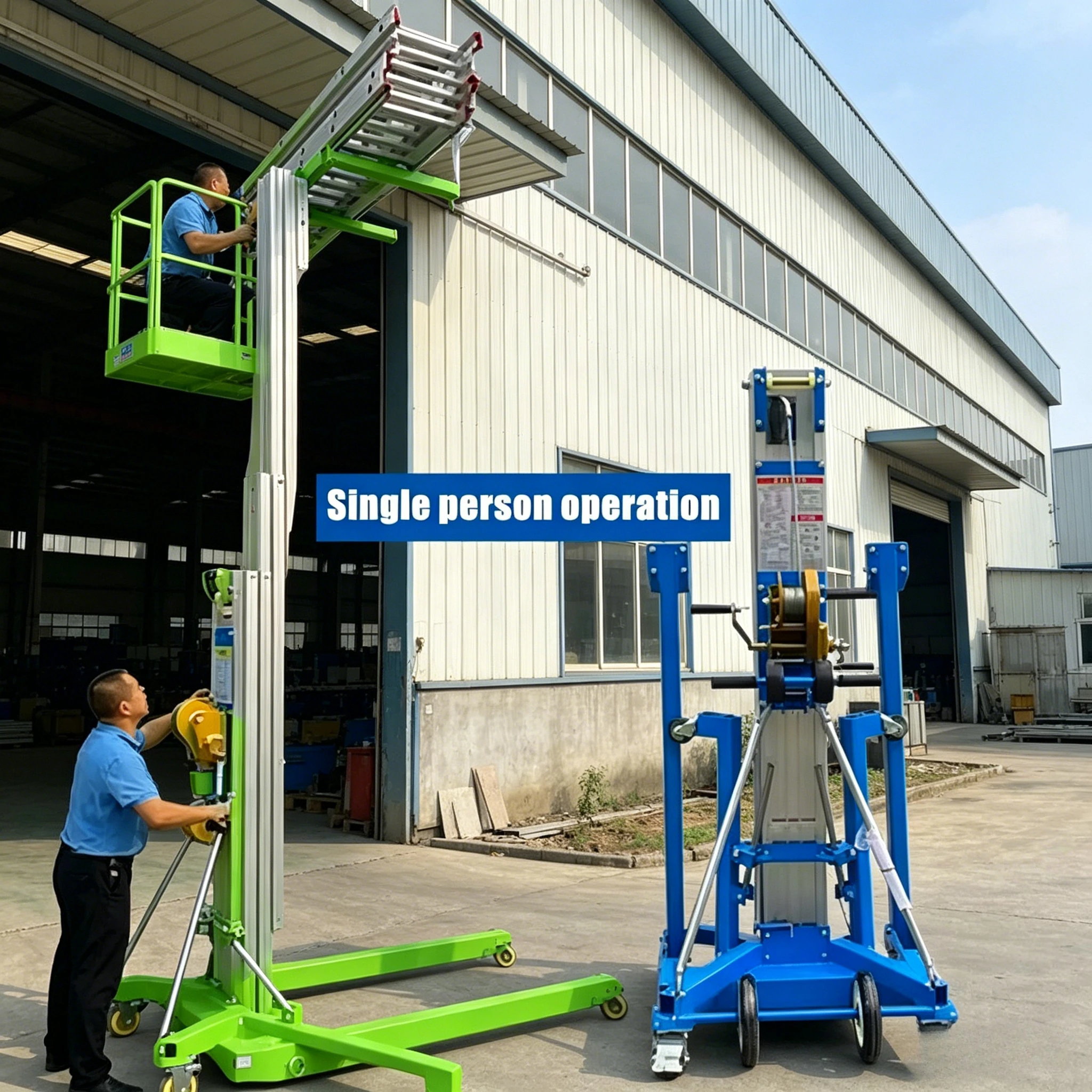 Portable Manual 3.5m 5m 6.5m 7.9m Air Conditioning Working Platform Lifter Aluminum Alloy with Hand Operated Lift Customized