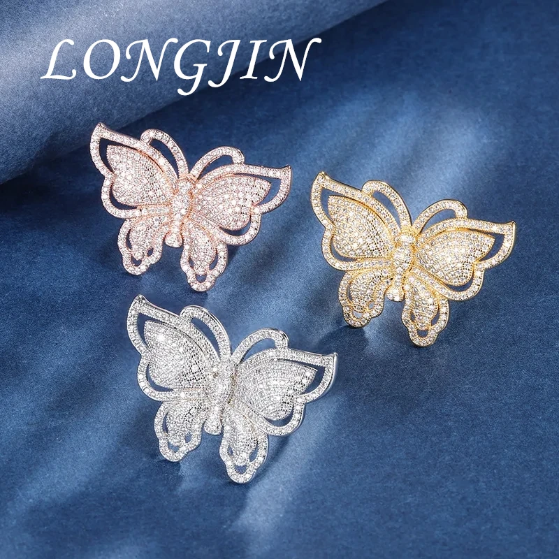 

Sparkling Big Butterfly AAA Cubic Zircon Rings Women New Luxury Wedding Cocktail Party Fine Jewelry Birthday Gift Dropshipping