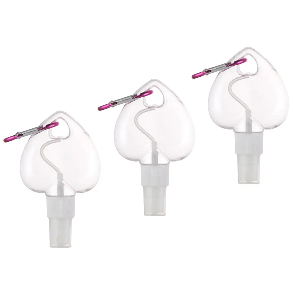 

3PCS Heart Shaped 50ml Portable Leakproof Travel Spray Bottles Hook for Perfume Cosmetics Makeup Cleaning Solutions Refillable