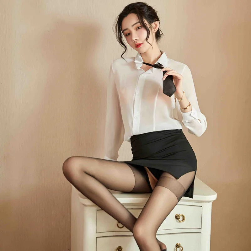 

Sexy Secretary Uniform Teacher Shirt Necktie Women Uniform temptation Sexy Lingerie Lady Erotic Office OL Tight Skirt Underwear