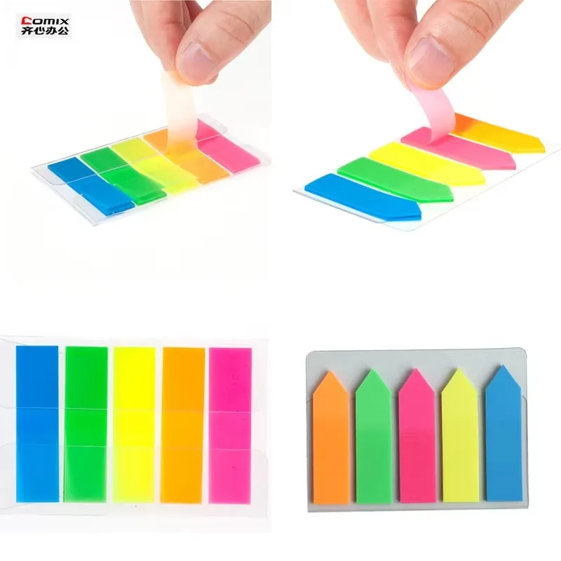 Piccoli adesivi trasparenti fluorescenti che indicano adesivi per classificazione etichette adesivi per indice cancelleria per ufficio per studenti