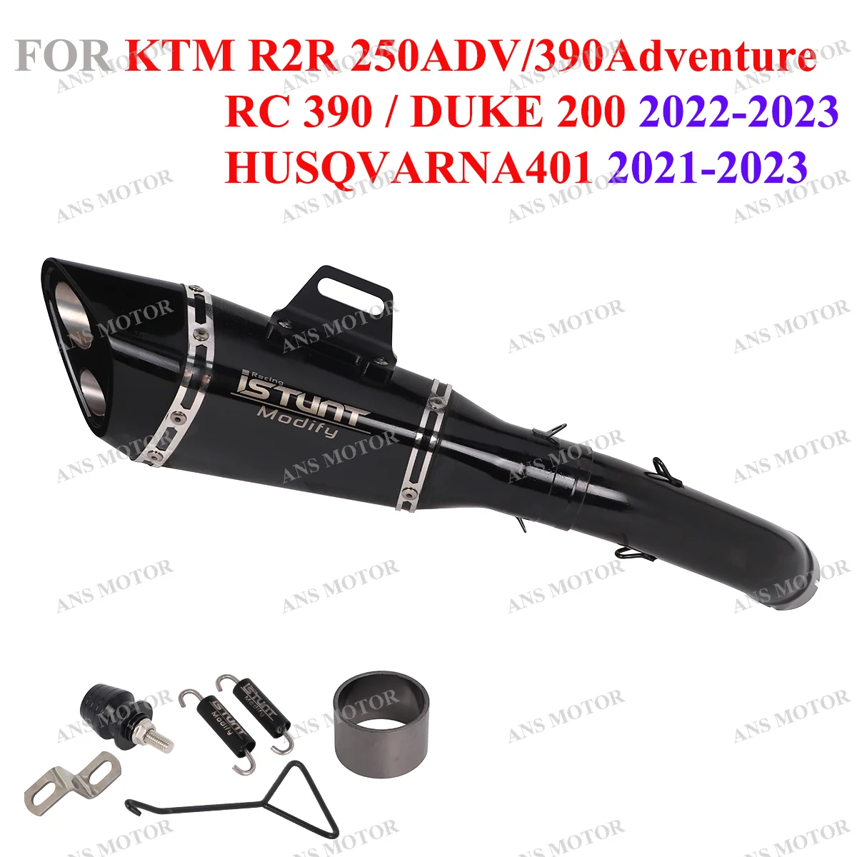 

For KTM R2R 250ADV 390Adventure HUSQVARNA401 2021-2023 RC 390 DUKE 200 2022-2023 Motorcycle Exhaust Muffler Slip On ADV Exhaust