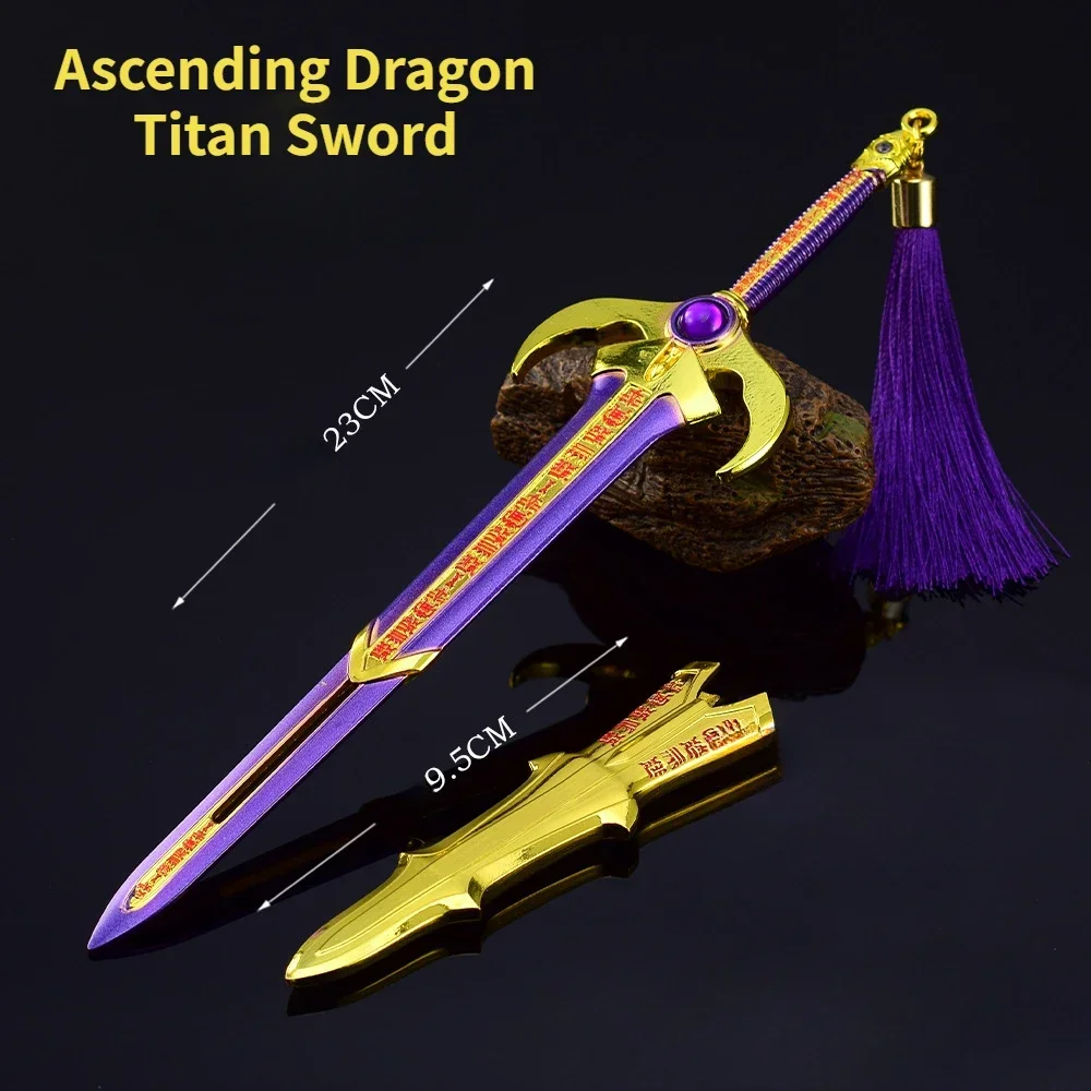 Game Weapon Anime Surrounding 23cm Ascending Dragon Titan Sword Belt Sheath Zinc Alloy Weapon Model Artwork Decoration