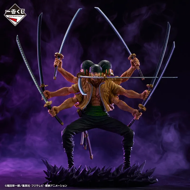 Original Bandai ONE PIECE EX Soul Genealogy Ichiban Kuji Mihawk Zoro Shimotsuki Ryuma Swordsman Action Figure PVC Model Toy Gift