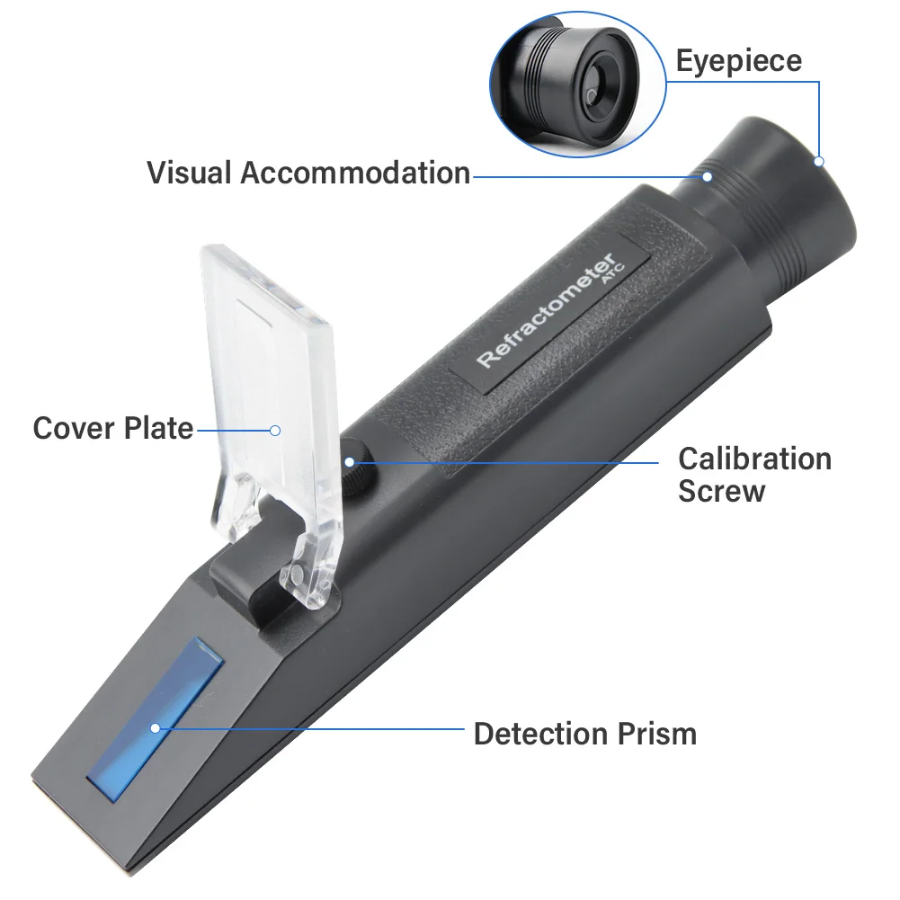 Yieryi Hand Held Double Scale Beer Refractometer 0-32% Brix Meter 1.000-1.120 SG Wort Tester Beer Brewing Specialist Hydrometer