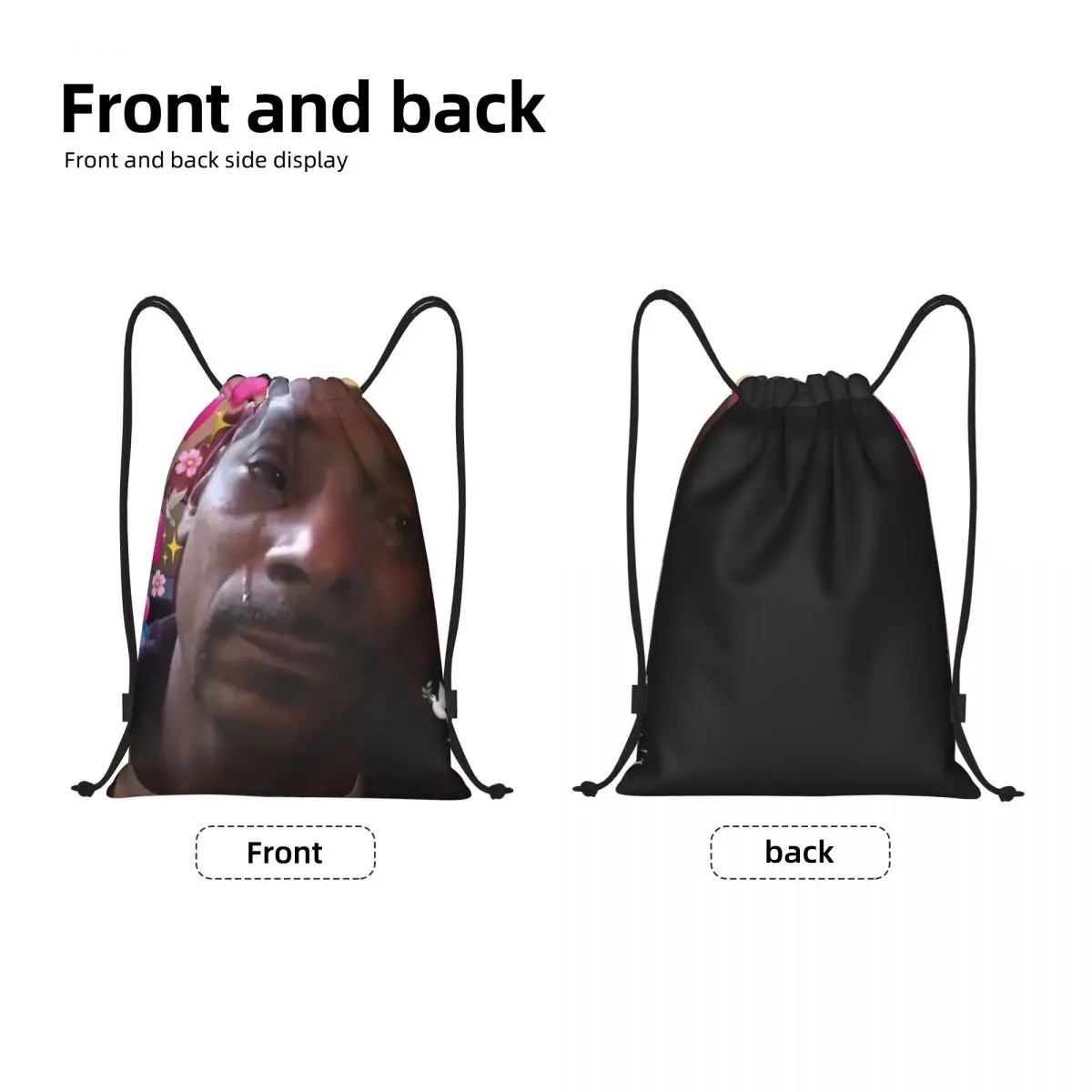 Custom Funny Snoop Dogg Meme Drawstring Bag Women Men Lightweight Sports Gym Storage Backpack