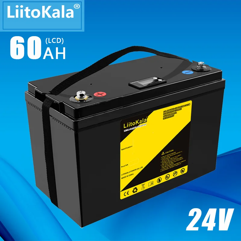 LiitoKala 24V 50Ah 60Ah 80Ah 29.2V 100Ah 150Ah LiFePO4 Battery for Electric Wheelchair Elderly Scooter Children Toy Car