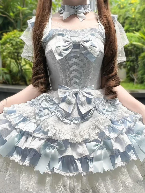 

Blue Ballet Gentle Wind Cute Lolita Skirt Girl's Heart Sweet Princess Dress Daily Lolita Dress Summer 2025 Women's Fashion