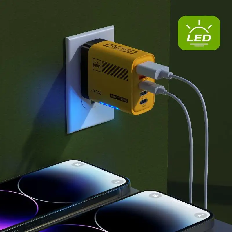 

1pcs 240W 5 Ports Mobile Phone Charger 2 USB 3 Type C Fast Charging PD QC 3.0 Quick Charge Wall Charger Adapter US EU Plug