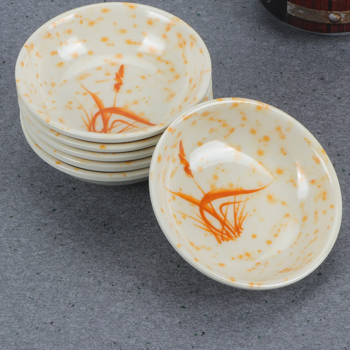 

6pcs Condiment Dish Reusable Melamine Dipping Sauce Container Stain Scratch Resistant For Home Restaurant Outdoor Barbecue