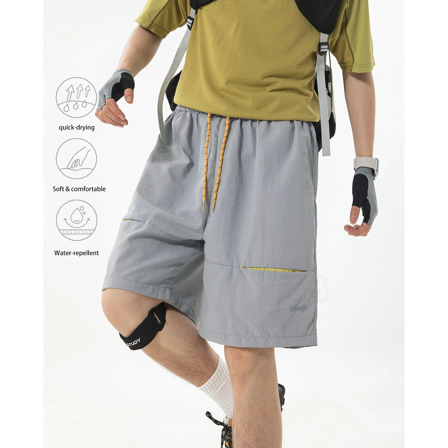 

TFETTERS 2026 Summer Men's Quick Dry Shorts Water Repellent Outdoor Functional Color Block Pockets Loose Sport Pants for Man