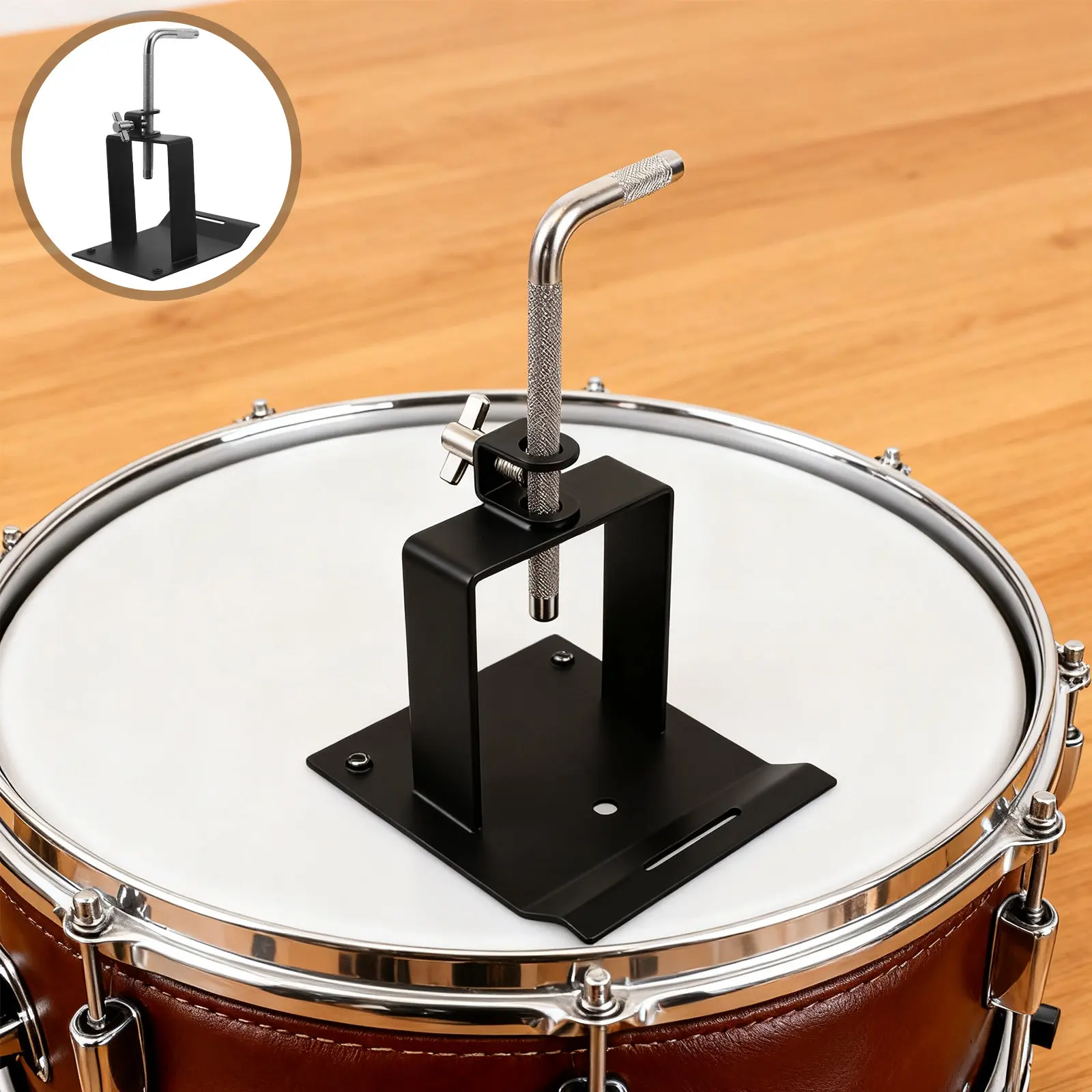 1 Juego de Soporte de Montaje para Campana con Brazo Curvo, Soporte para Campana de Batería, para Kit de Batería de Jazz, Jam Block, Pandereta y Accesorios de Percusión