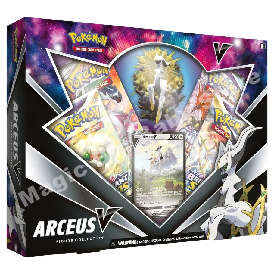 Originale Pokemon PTCG Card U.S. Edition English Card Arceus V figura dipinta a mano Collect Box Creator God