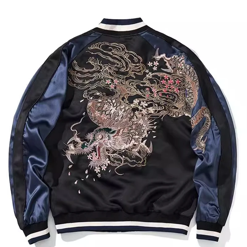 

Мужская куртка с бейсбольным воротником, вышивка в стиле Heavy Industry, весенне-осеннее пальто