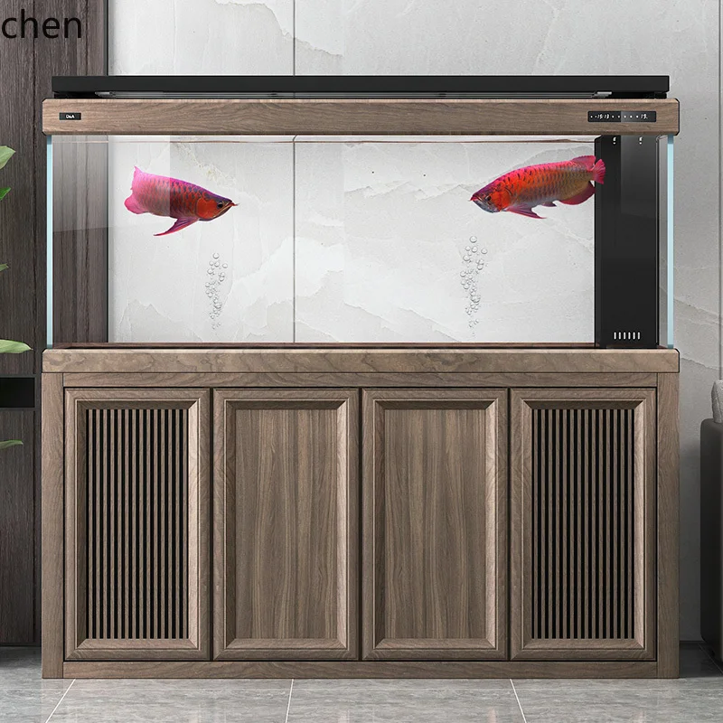 SY retro arowana tank office landscaping, professional grade bottom filtration, large ecological aquarium