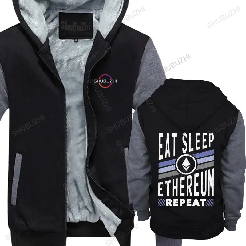 

Eat Sleep Ethereum hoodies Men fall Blockchain Crypto Cryptocurrency fall Slim Fit Pure Cotton thick hoodies Print fleece Top