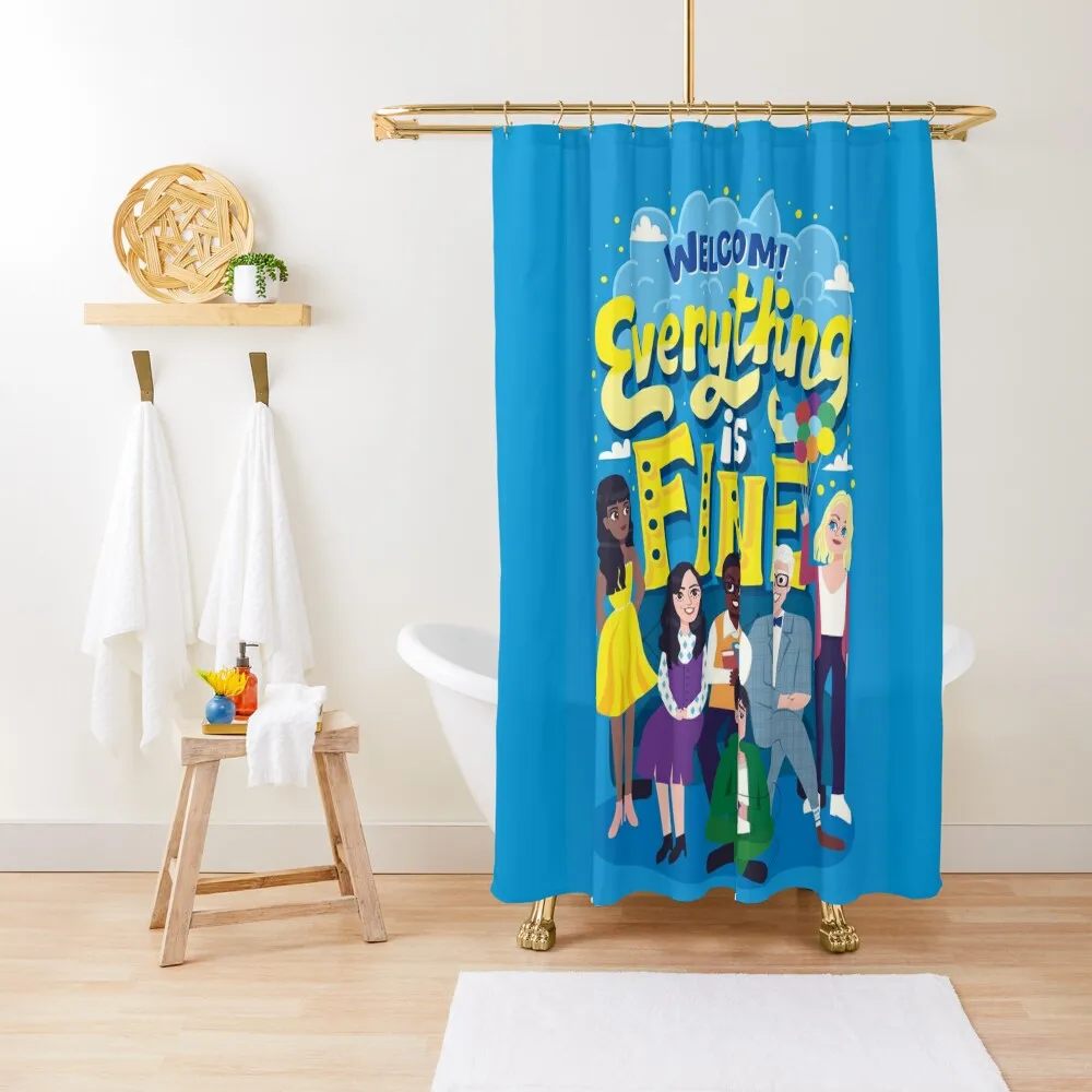 

Everything is fine Shower Curtain Bathroom Showers Shower Waterproof Shower Bathroom Curtain