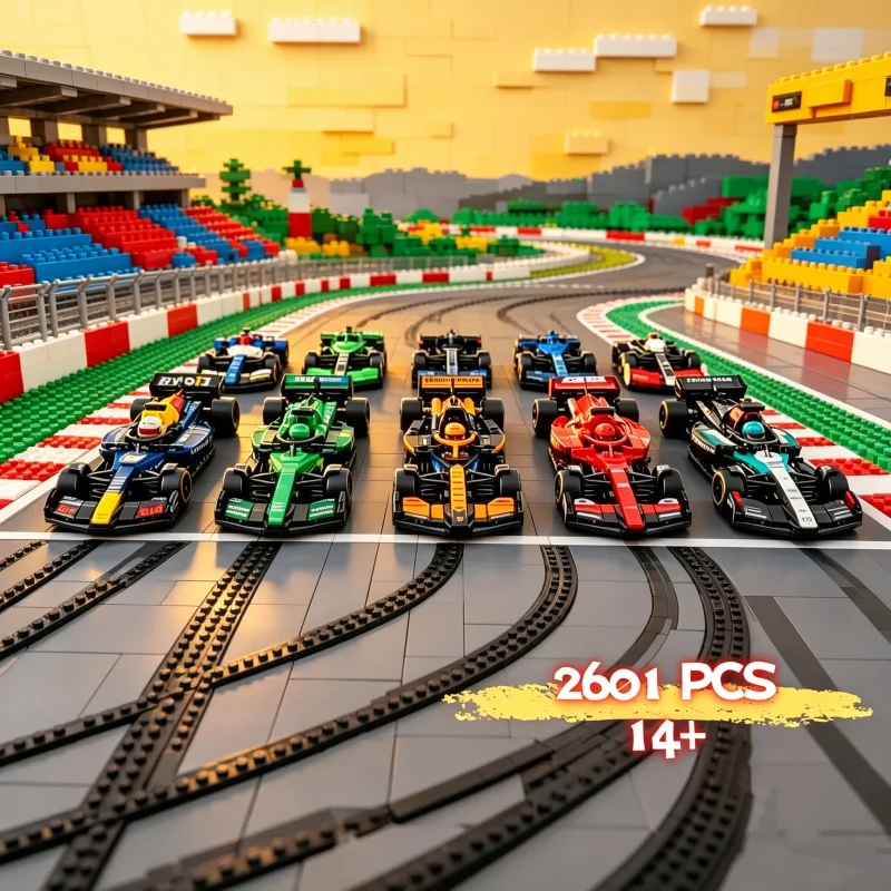 

2601 pieces new 77242-77251 Speed 10 super sports car F1 building blocks toy decoration model children's Christmas gift