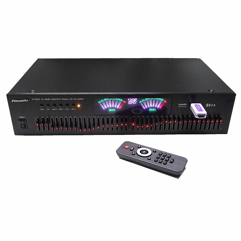 Remote control 40-band 5.0 lossless Bluetooth card stereo high-medium bass hifi Graphic Equcize home dual 20-band EQ equalizer