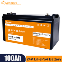 LiFePO4 24V 100AH 200AH Battery Pack 25.2V Lithium Solar Battery 4000+ Cycle With Bluetooth BMS Grand A Cells For RV Boat NO TAX